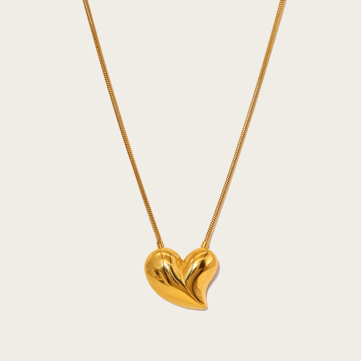 Irregular Heart Pendant Necklace Glossy — 316L Stainless Steel · PS401