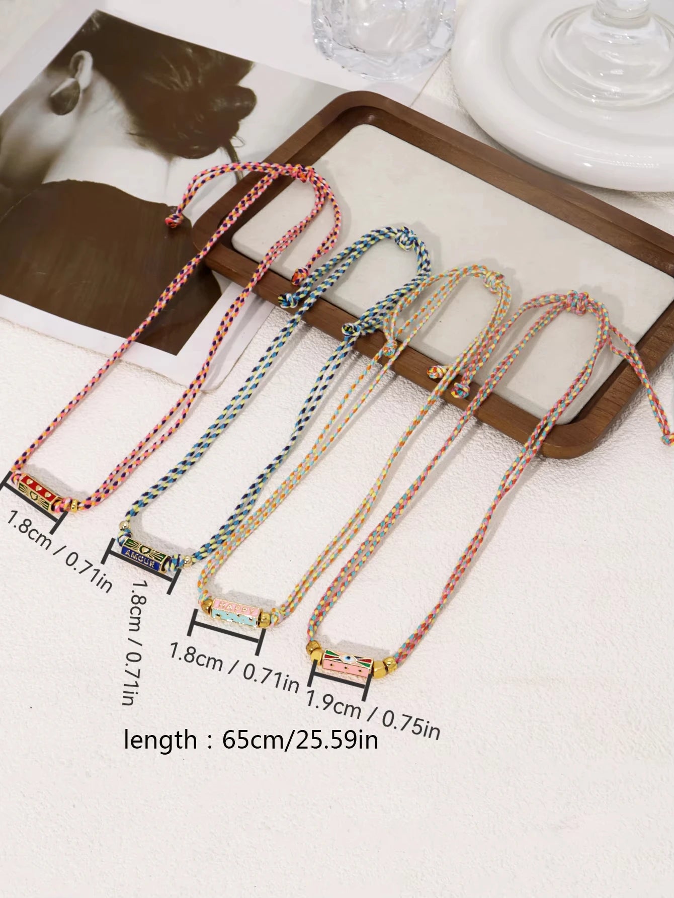 Tribal Style Handmade Braided Rope Pendant Necklace and Bracelet