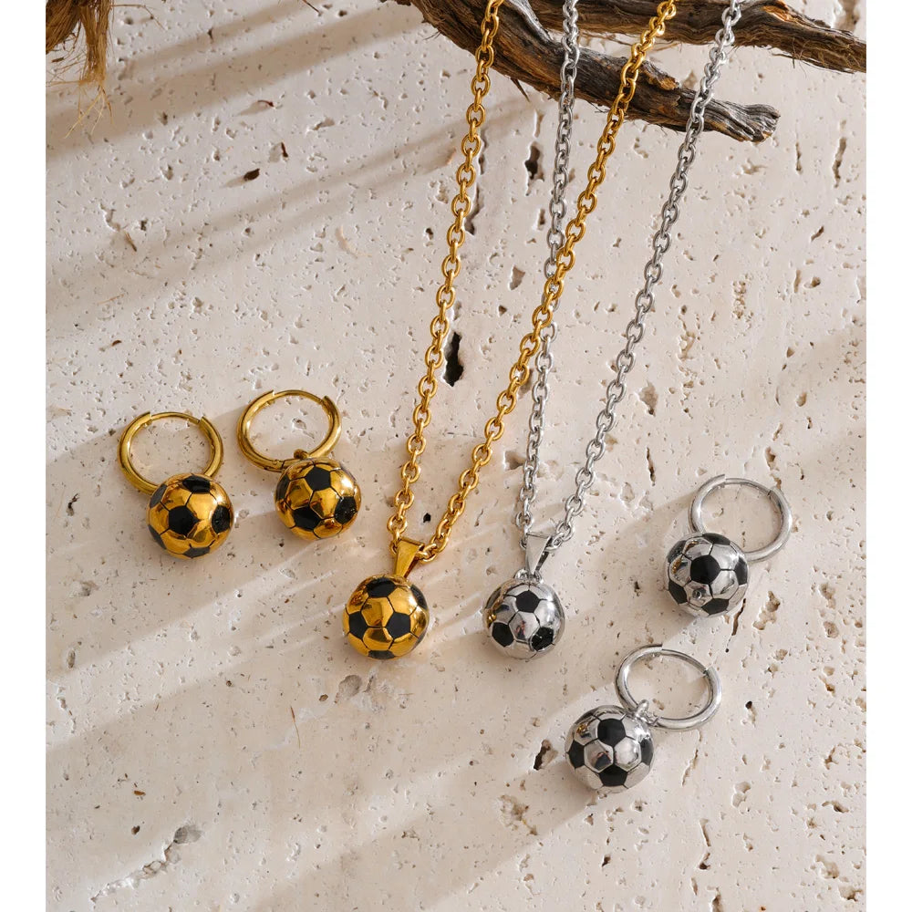 Enamel Geometric Earrings — Gold-Plated Stainless Steel with Enamel · PS1439