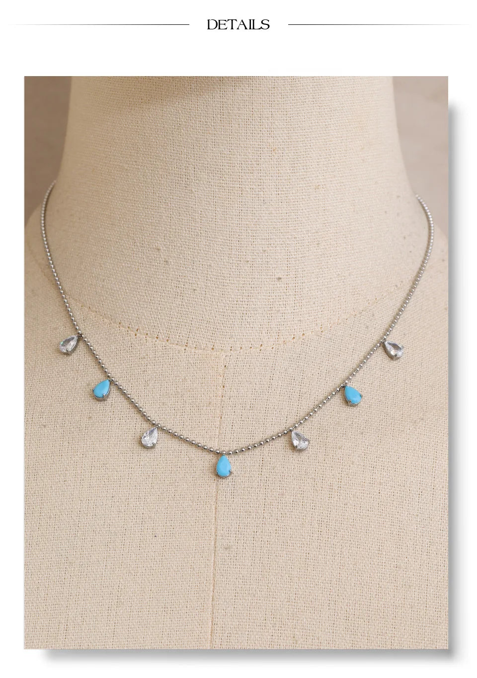 Cubic zirconia necklace in gold-plated stainless steel with cubic zirconia.
