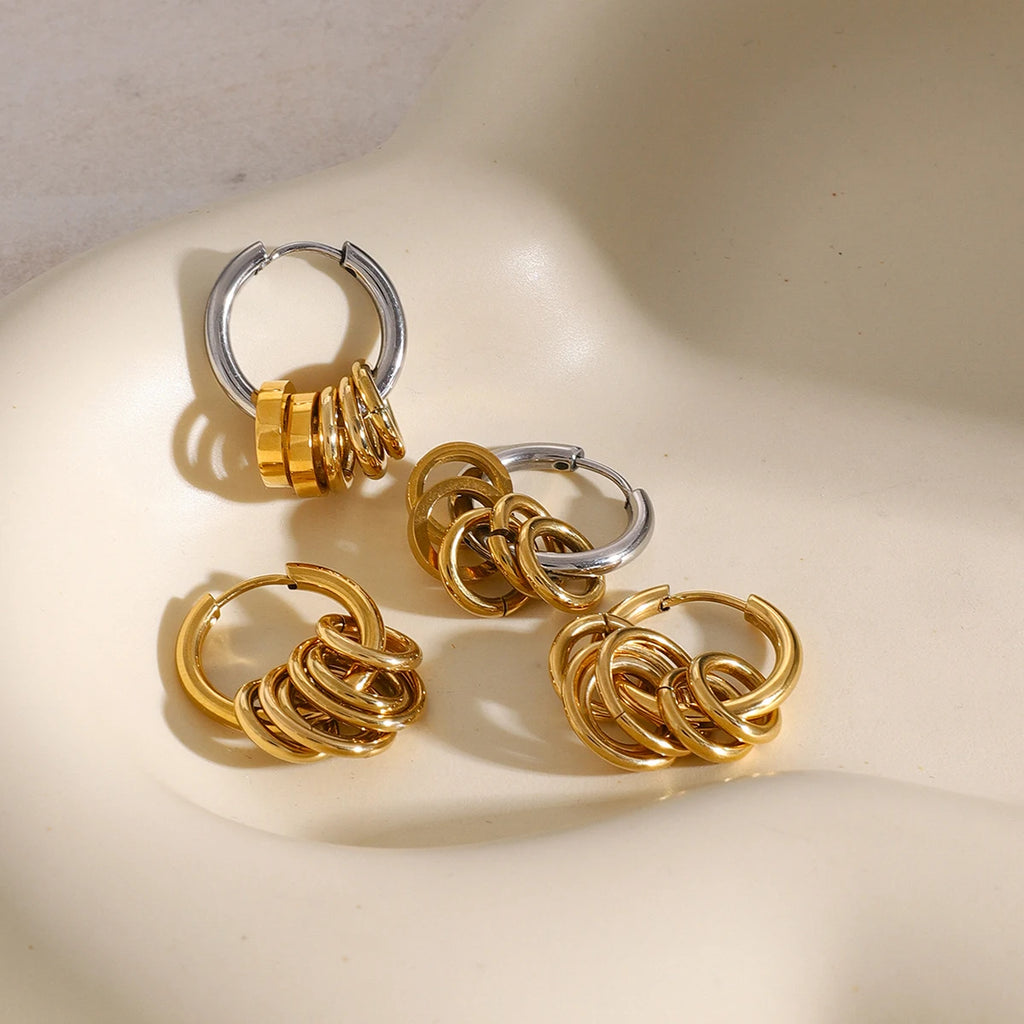 Knot Hoop Earrings — Stainless Steel · PS072