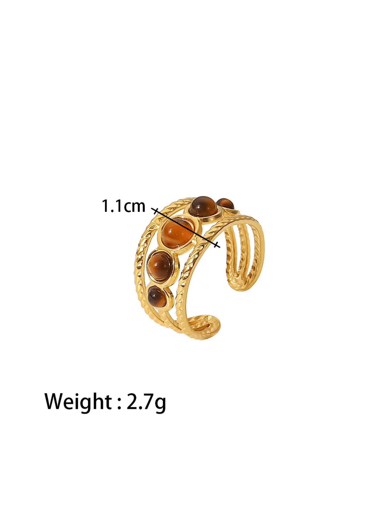 Vintage Stone Ring Stack — Stainless Steel