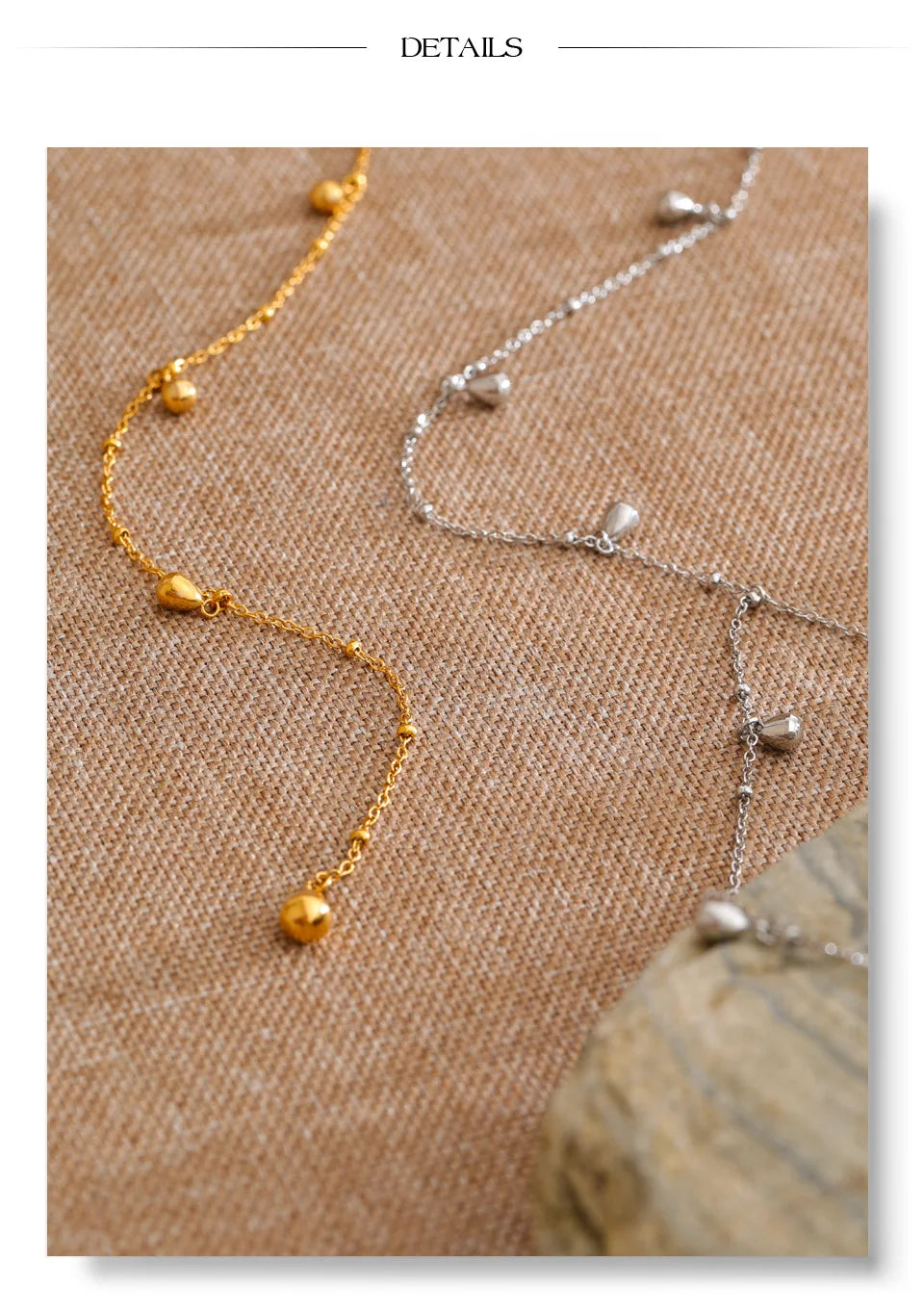 Geometric chain necklace in gold-plated stainless steel.