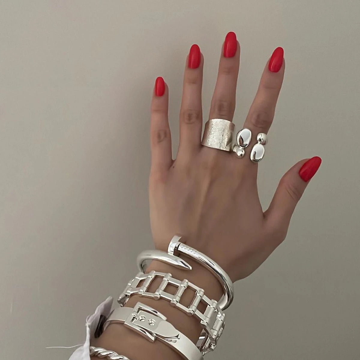 Chunky Statement Ring Stack — Stainless Steel · PS263