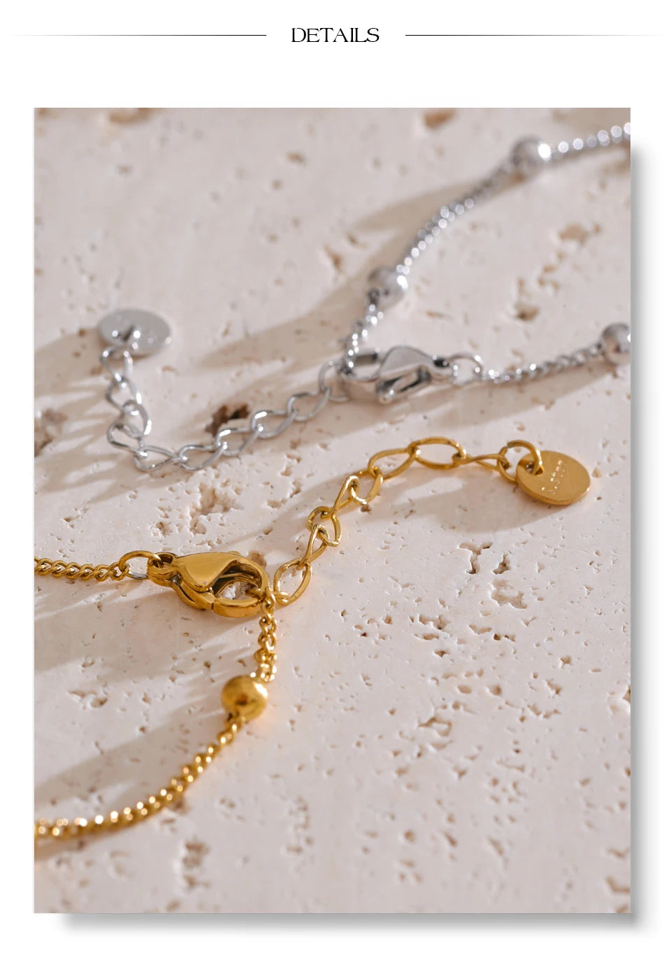 Cubic Zirconia Chain Bracelet — Gold-Plated Stainless Steel with Cubic Zirconia · PS2107