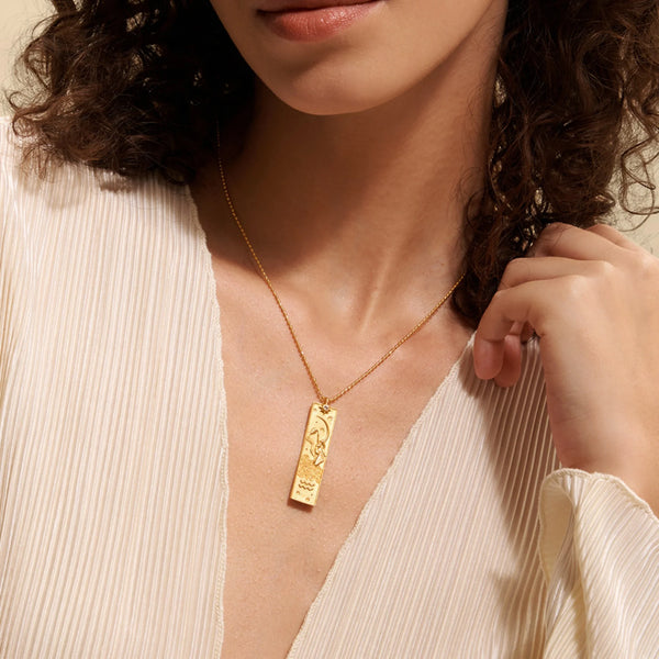 18K gold-plated stainless steel unique zodiac pendant necklace, suitable for daily wear and birthday gifts