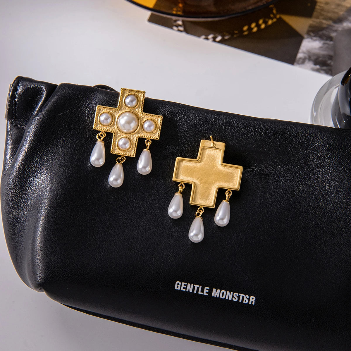 Cross Tassel Earrings — Stainless Steel · PS298