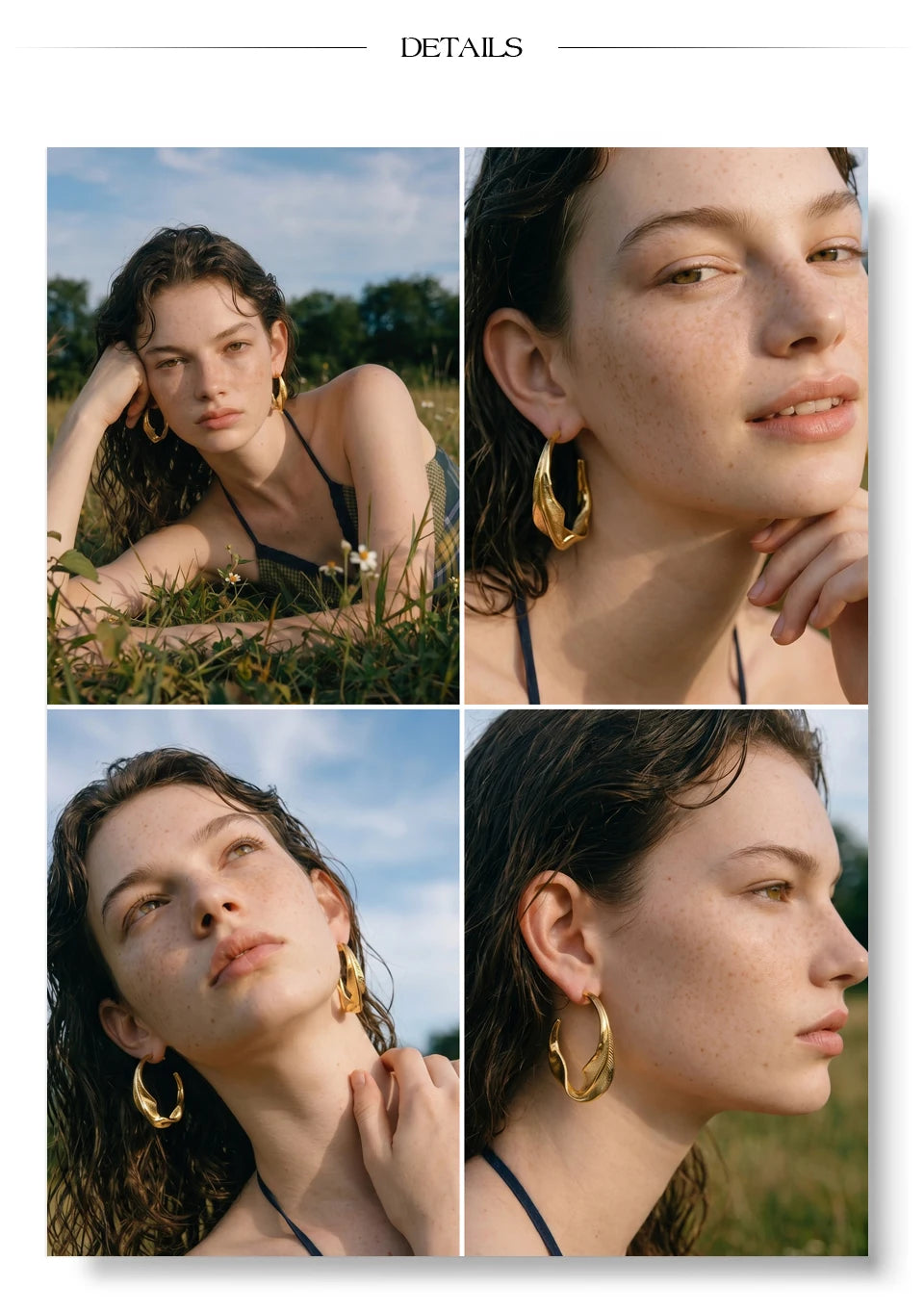 Geometric earrings in gold-plated stainless steel.