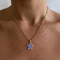 Versatile and fashionable multi-layer oil dripping flower pendant necklace charming women's jewelry