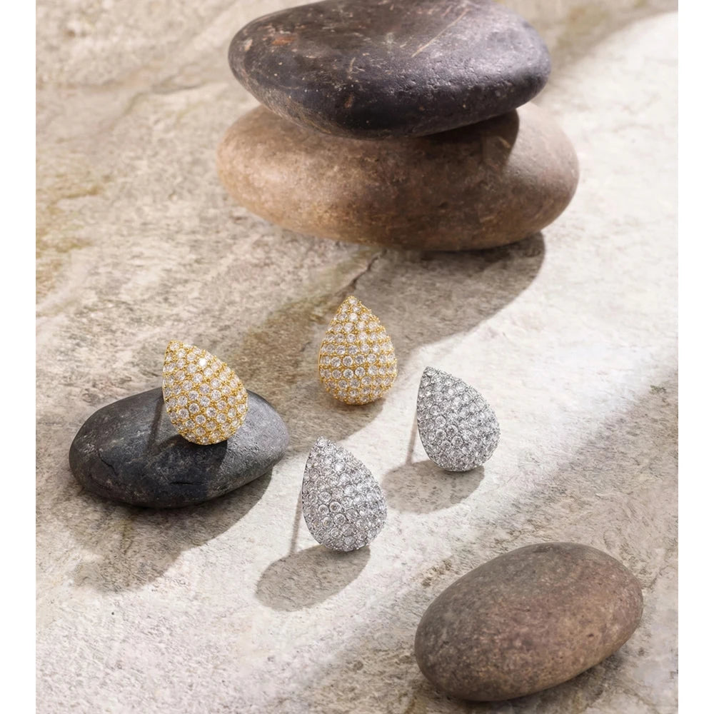 Cubic Zirconia Earrings — Gold-Plated Stainless Steel with Cubic Zirconia · PS1165