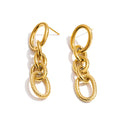 Geometric layered earrings in gold-plated stainless steel.