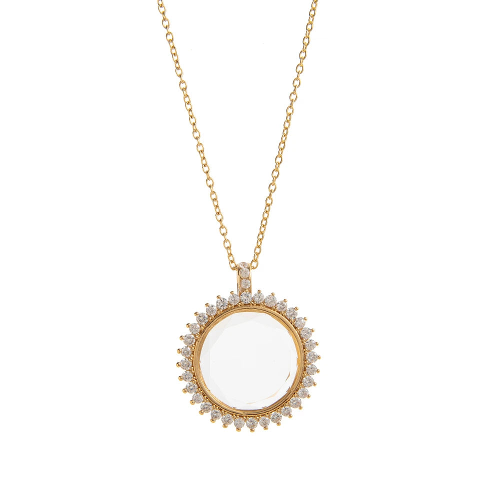 【Charm Locket Necklace】personalized picture box pendant with an openable hollow design and transparent box Necklaces for women