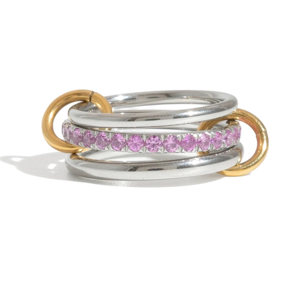 Two-Tone Crystal Ring — Stainless Steel · PS229