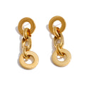 Geometric chain earrings in gold-plated stainless steel.