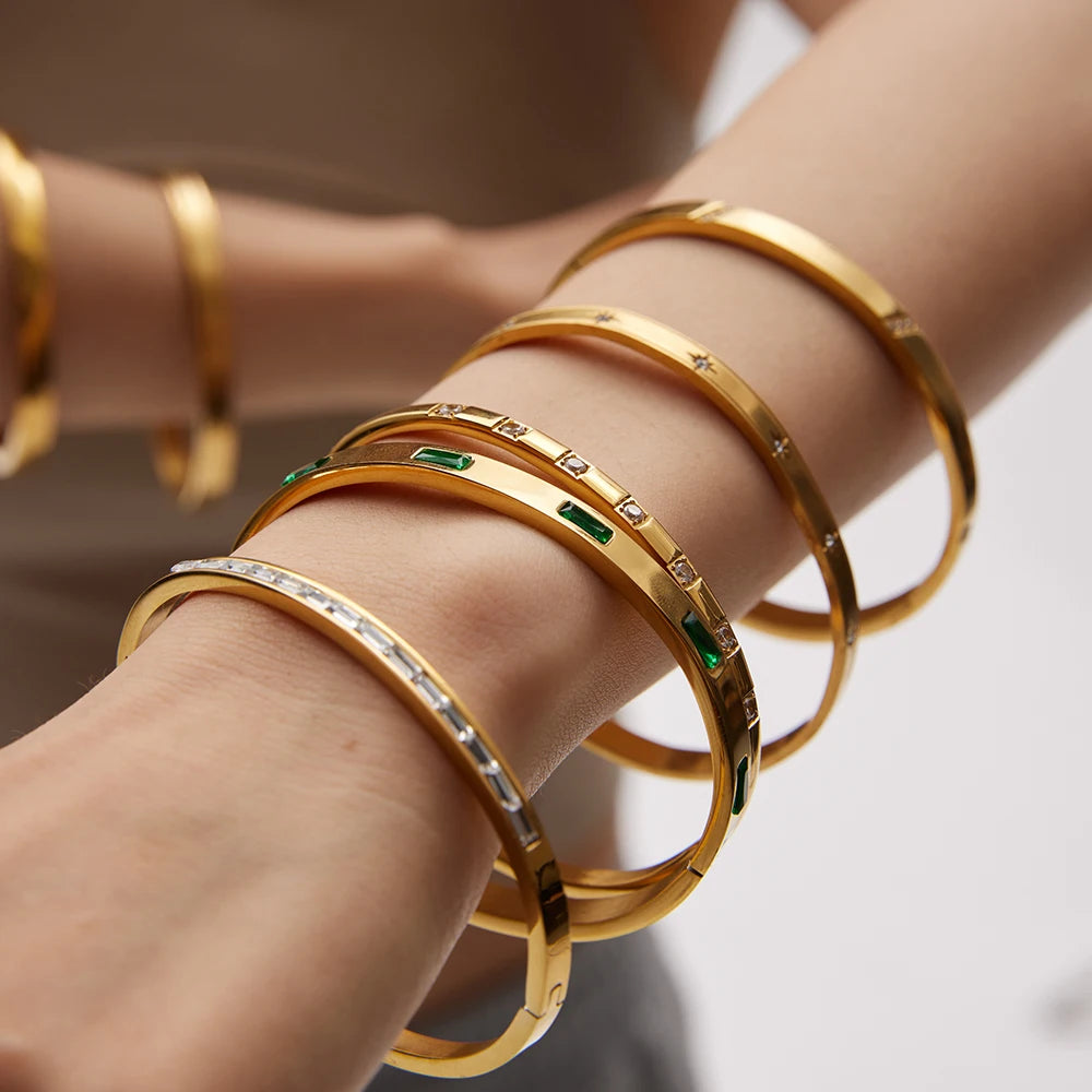 Zircon Crystal Bracelet — 316L Stainless Steel · PS462