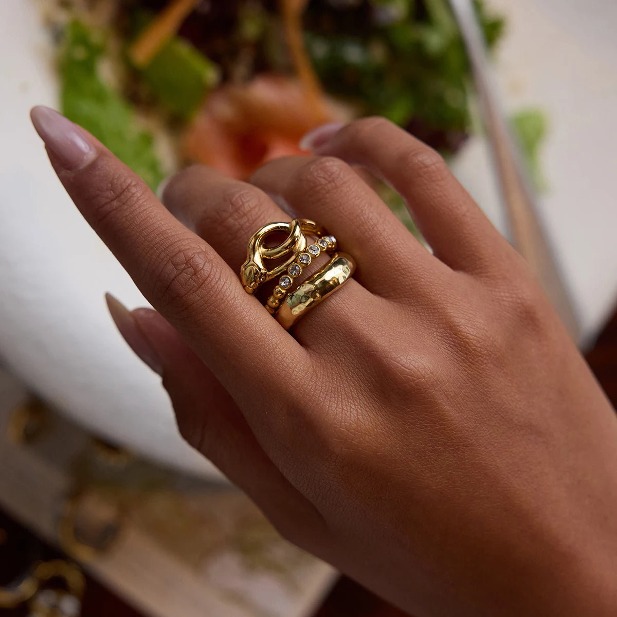Snake Irregular Ring — Stainless Steel · PS344