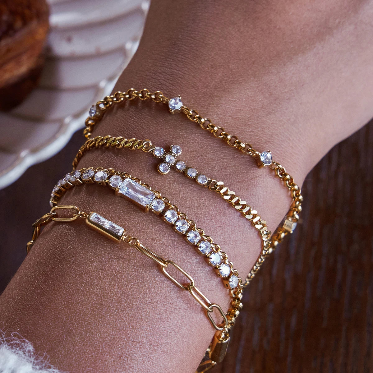 Cross Chain Bracelet — Stainless Steel · PS297