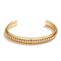 Cubic Zirconia Geometric Bracelet — Stainless Steel with Cubic Zirconia · PS1556