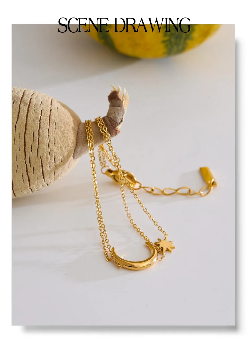 Moon Sun Chain Bracelet — Gold-Plated Stainless Steel · PS1073