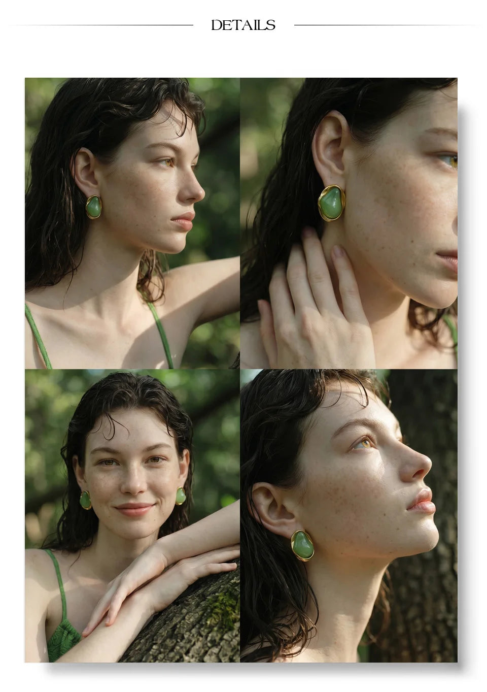 Resin acrylic geometric earrings in gold-plated stainless steel with resin and acrylic.