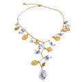 Heart flower necklace in gold-plated stainless steel.