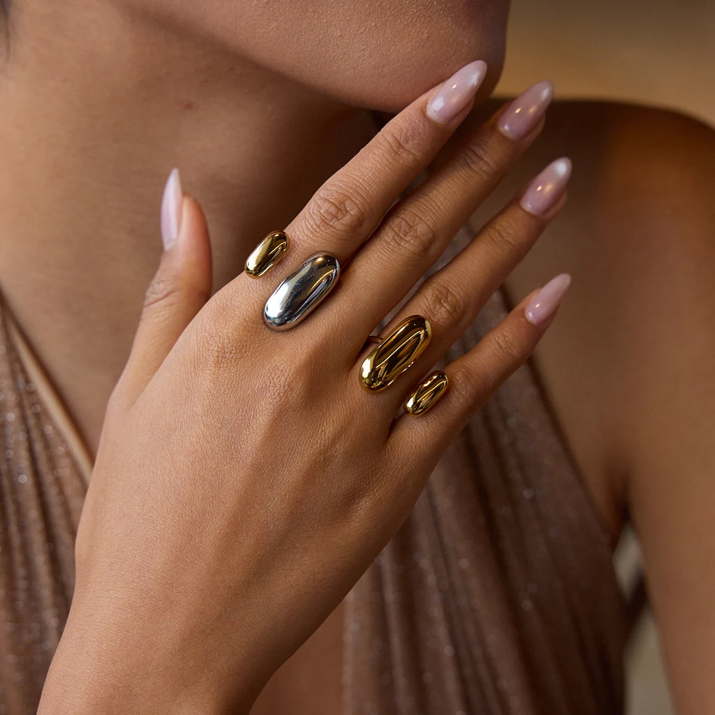 Two-Tone Elliptical Ring — Stainless Steel · PS356