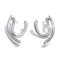 Geometric earrings in gold-plated stainless steel.