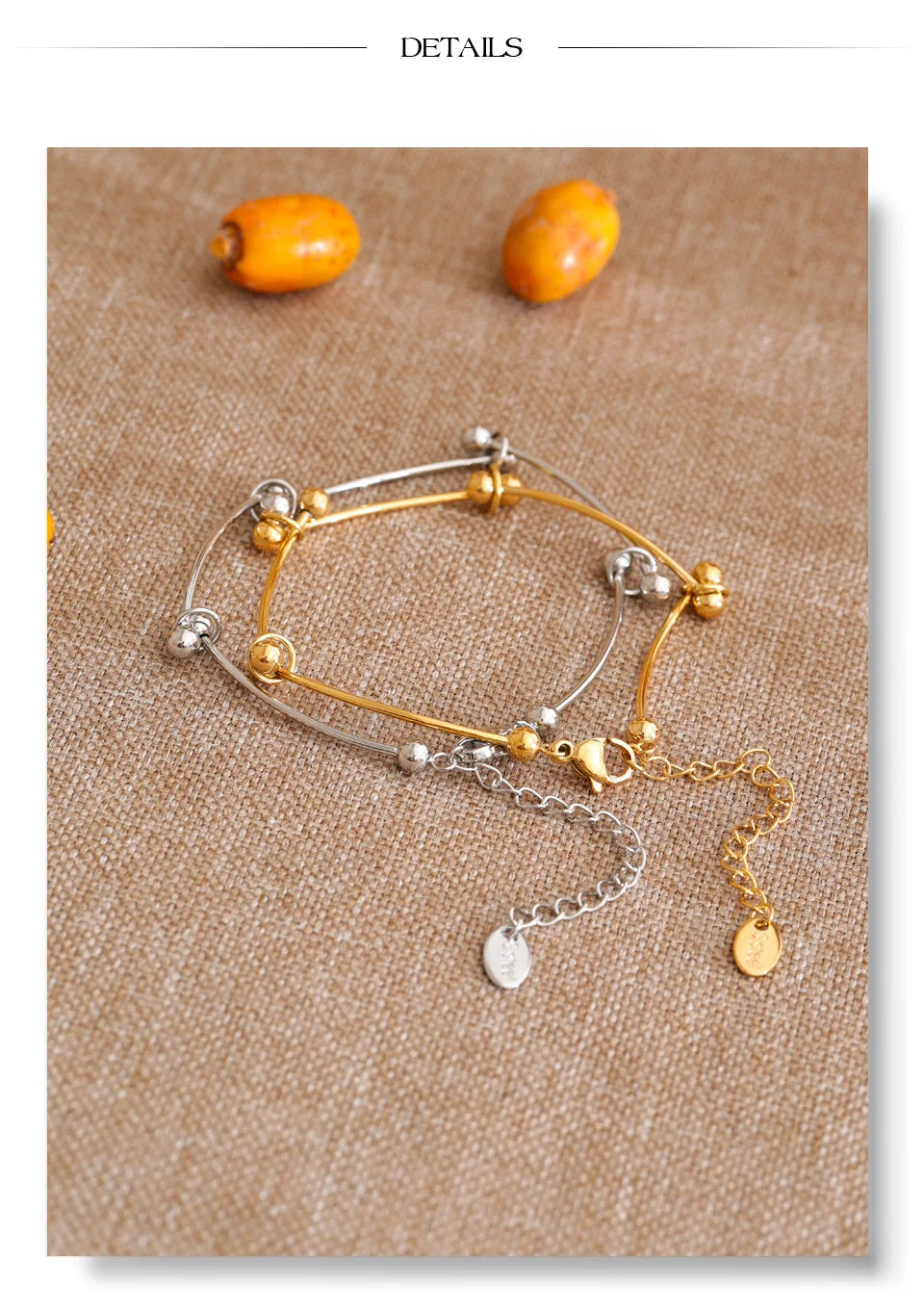 Minimalist Geometric Chain Bracelet — Gold-Plated Stainless Steel · PS1033