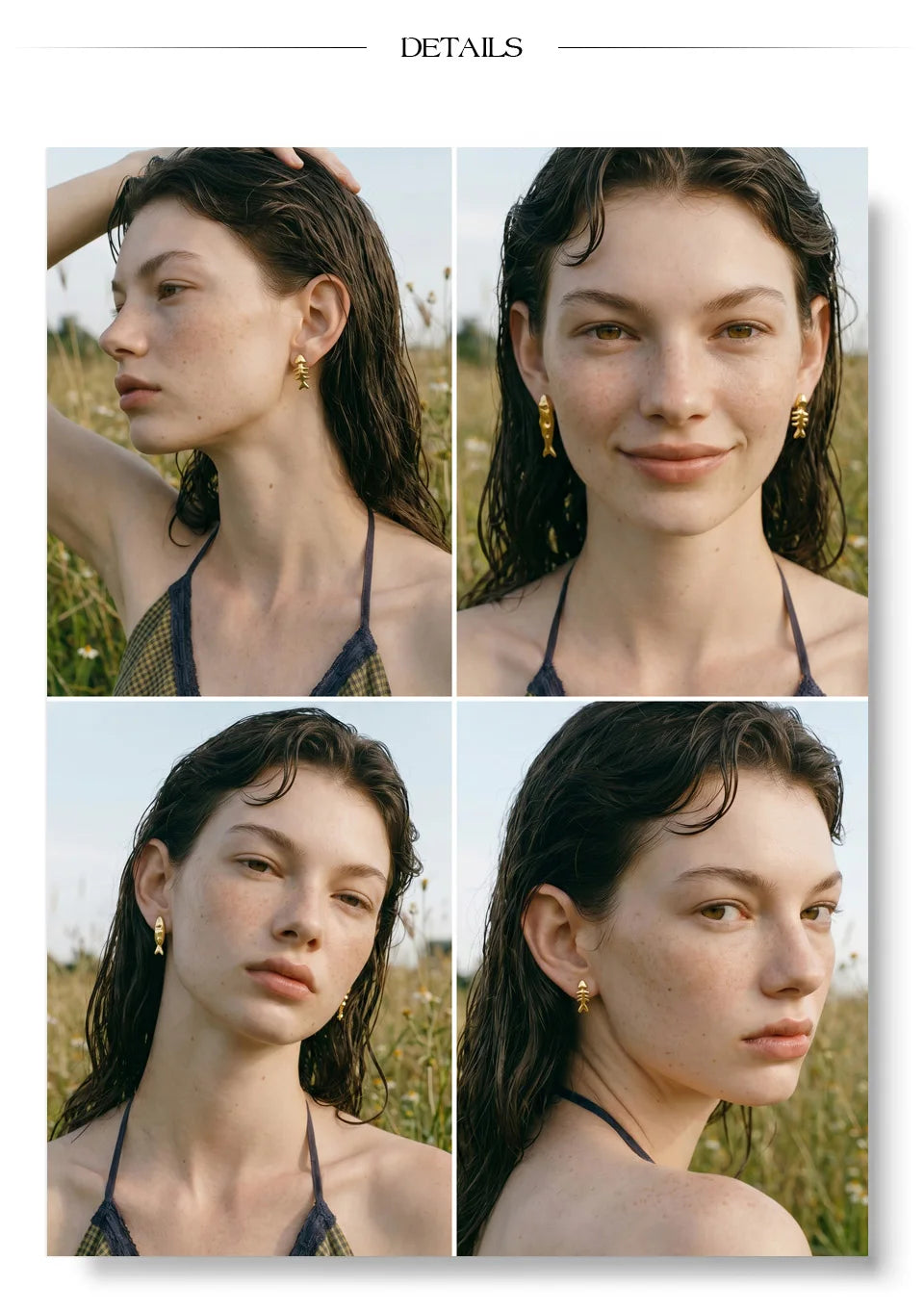 Geometric Earrings — Gold-Plated Stainless Steel · PS1549