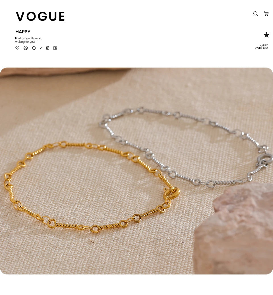 Geometric Chain Bracelet — Gold-Plated Stainless Steel · PS1667
