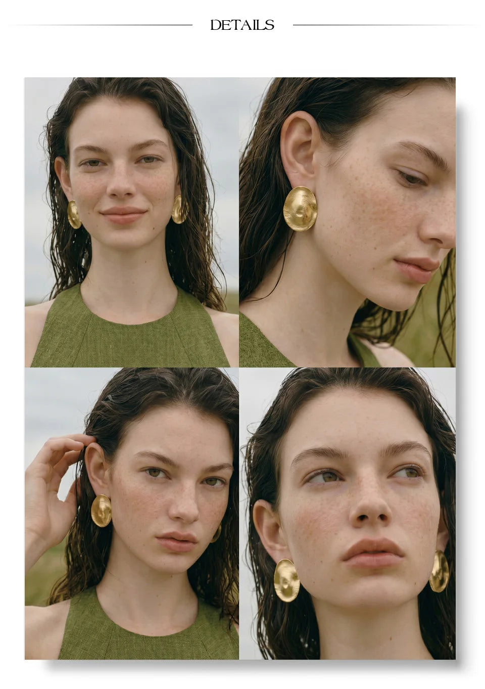 Geometric earrings in 14K gold-plated stainless steel.