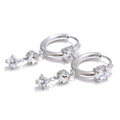 Cubic zirconia geometric earrings in gold-plated stainless steel with cubic zirconia.