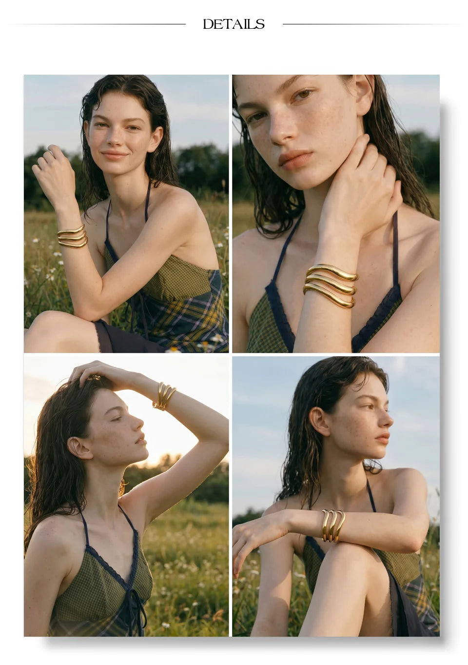 Geometric Layered Bracelet — Gold-Plated Stainless Steel · PS1561