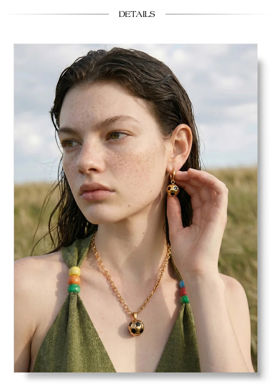 Enamel Geometric Earrings — Gold-Plated Stainless Steel with Enamel · PS1439