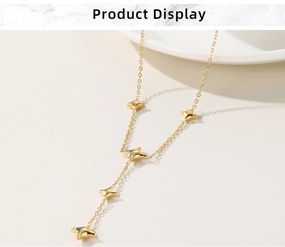Chain Stars Pendant Necklace — 316L Stainless Steel · PS472