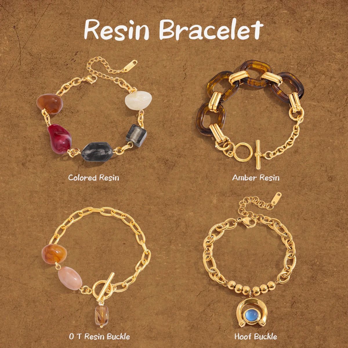 Resin Irregular Bracelet — Stainless Steel · PS340
