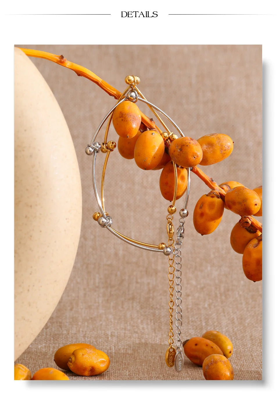 Minimalist Geometric Chain Bracelet — Gold-Plated Stainless Steel · PS1033