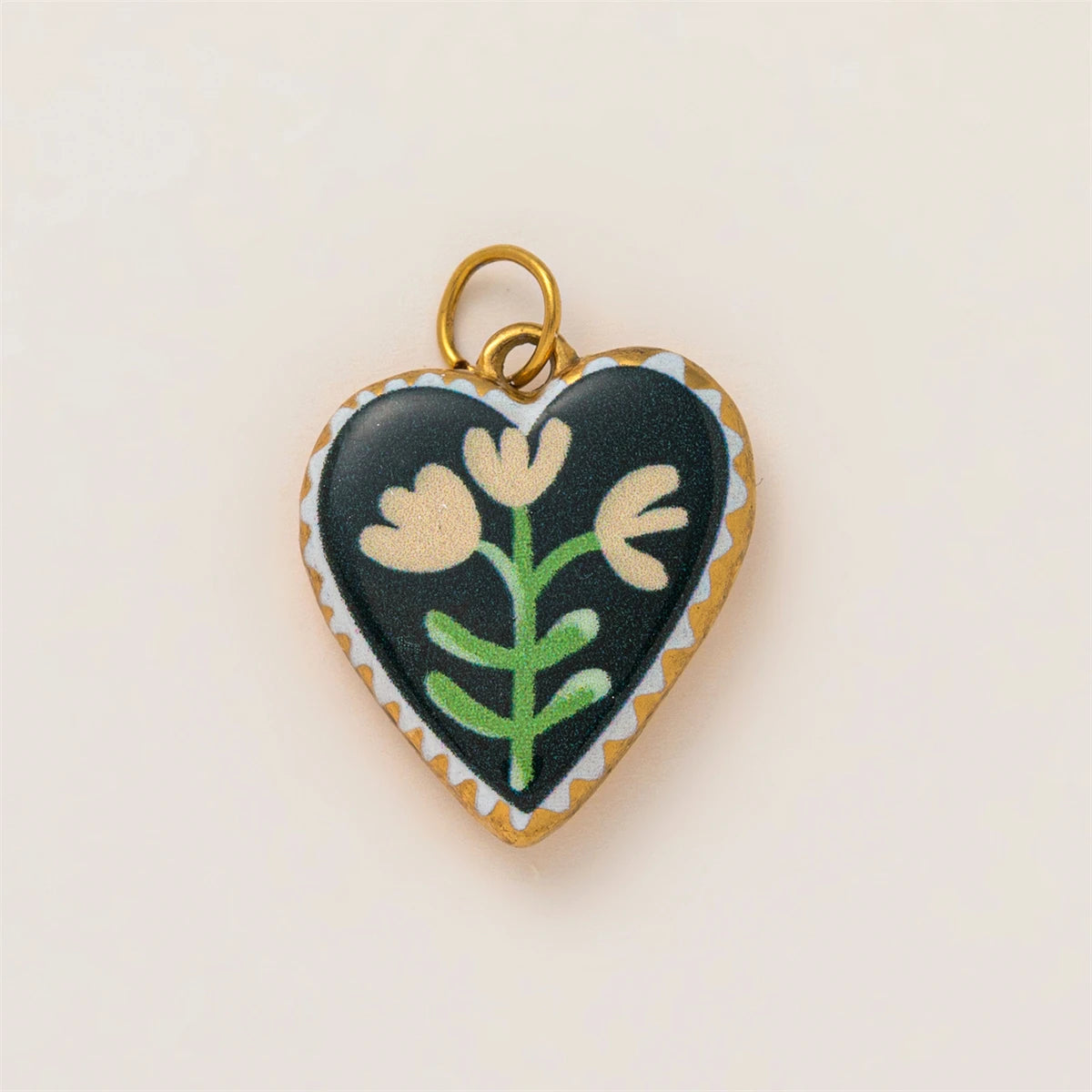 【DIY Pendant】Stainless Steel Floral Charm Pendant - PS011