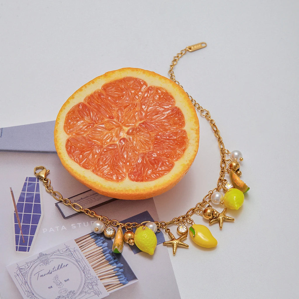 Lemon Charm Bracelet — Stainless Steel · PS019