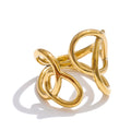 Geometric ring in gold-plated stainless steel.
