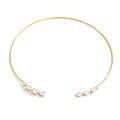 Cubic zirconia geometric necklace in gold-plated stainless steel with cubic zirconia.
