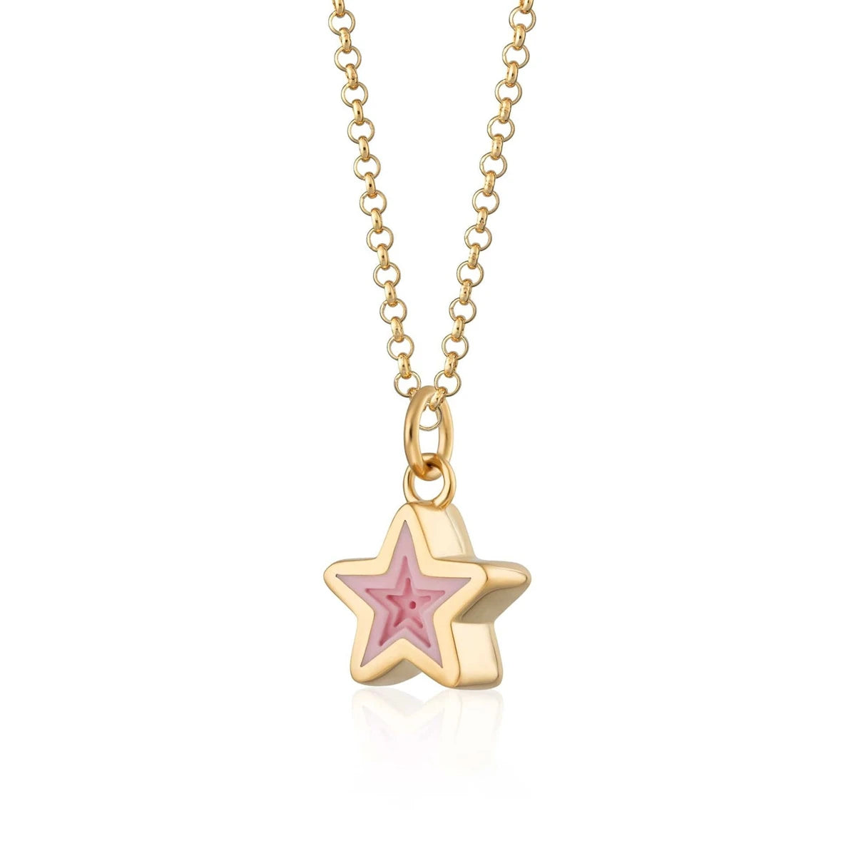 Love Star Stainless Steel Geometric Necklace Vacuum Gold Plated 18k Color Preserving
