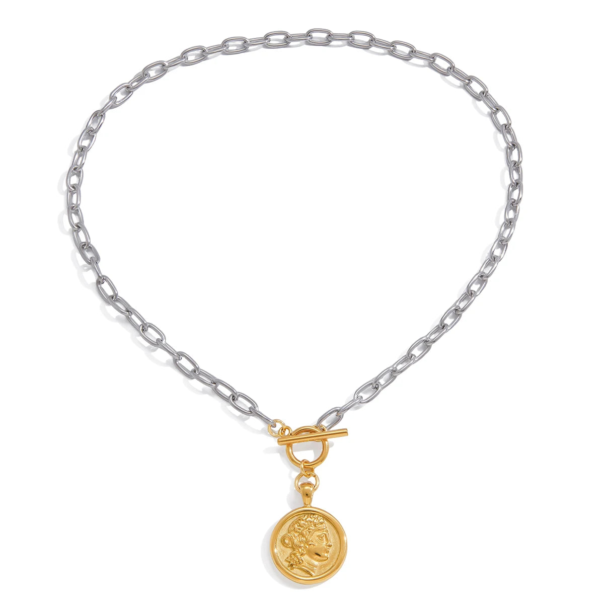 Coin Pendant Necklace — 18K Gold Plated · PA048
