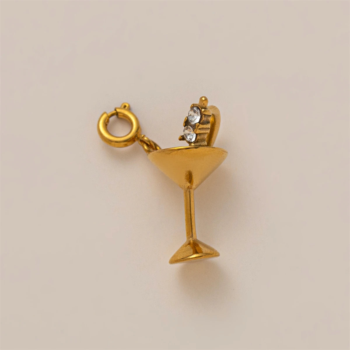 【DIY Pendant】Stainless Steel Zircon Charm Pendant - PS013