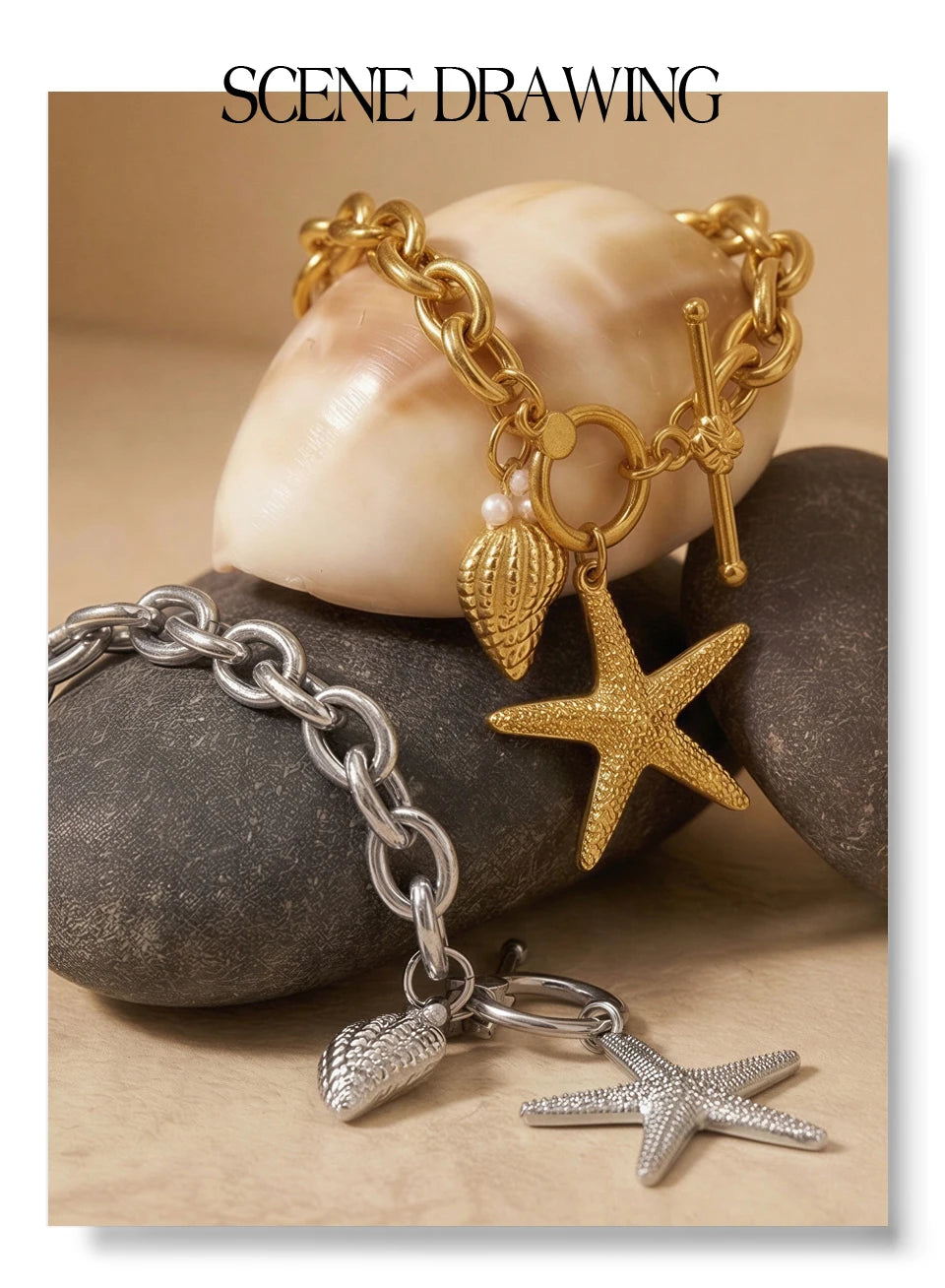 Star Geometric Bracelet — Gold-Plated Stainless Steel · PS1141