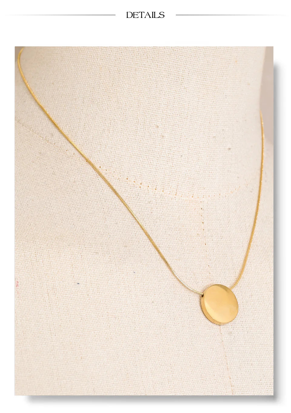 Coin geometric necklace in gold-plated stainless steel.