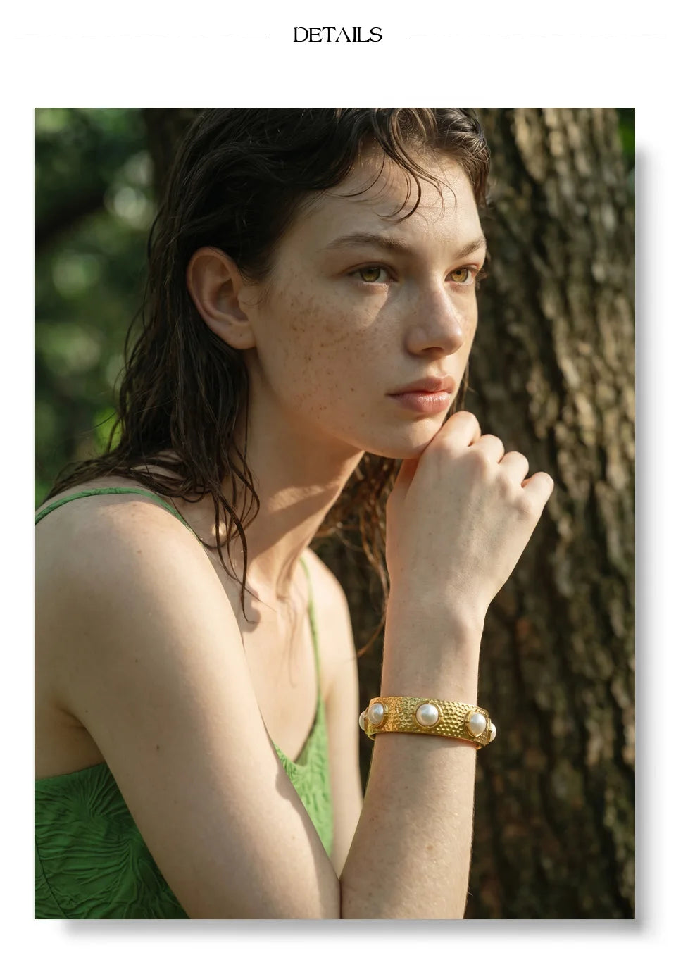 Pearl Geometric Bracelet — Gold-Plated Stainless Steel with Pearl · PS1399