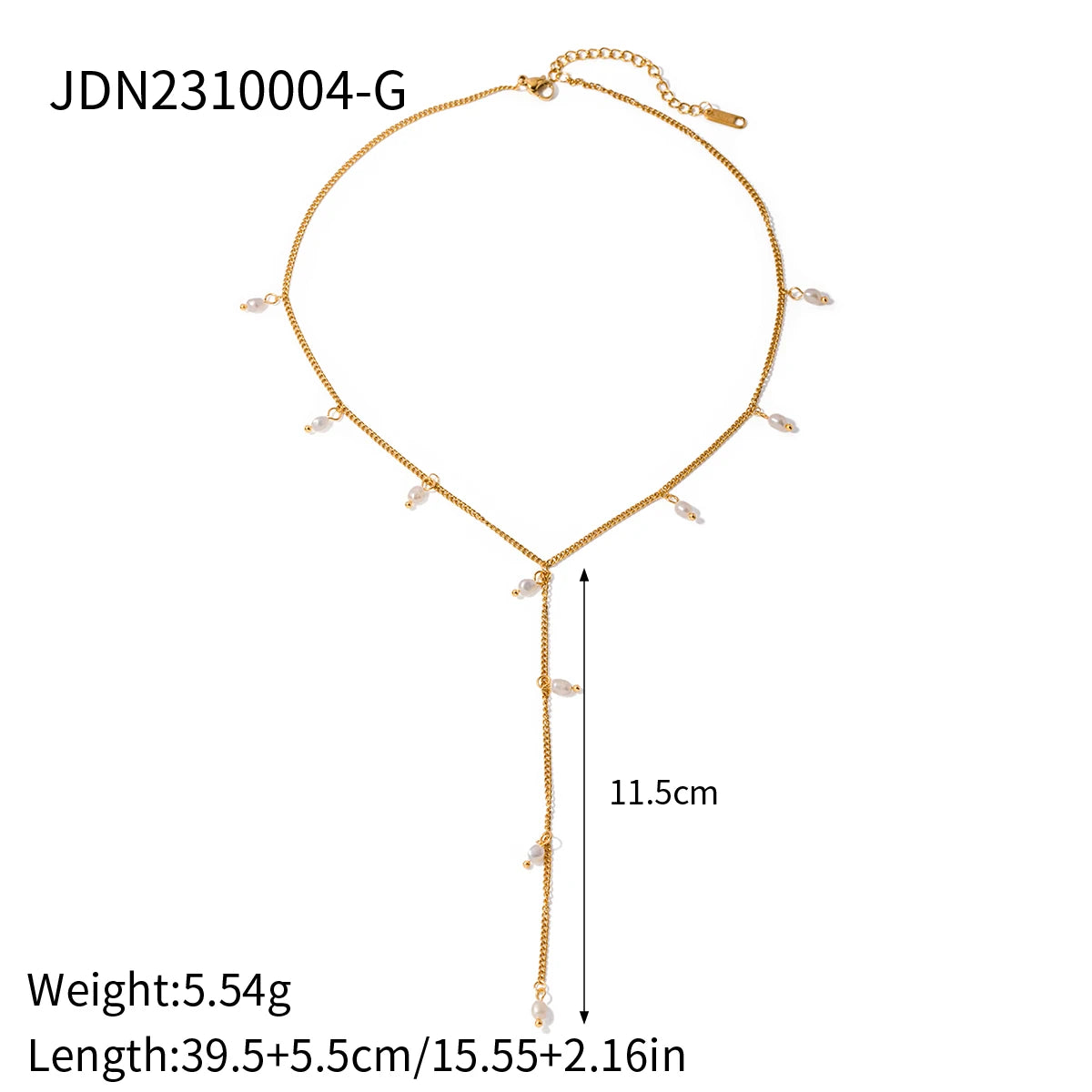 Angel Cross Pearl Necklace — Stainless Steel · PS278