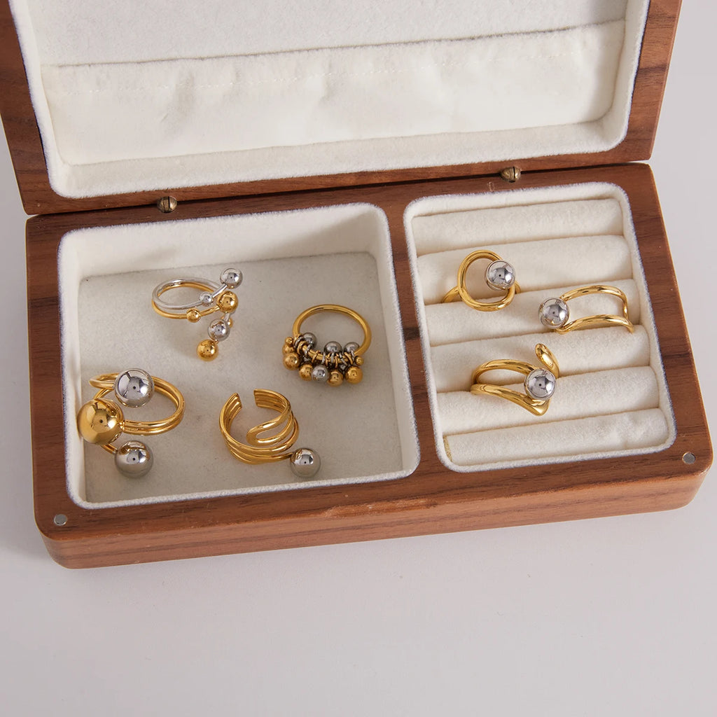 Mixed Statement Ring Stack — Stainless Steel · PS246
