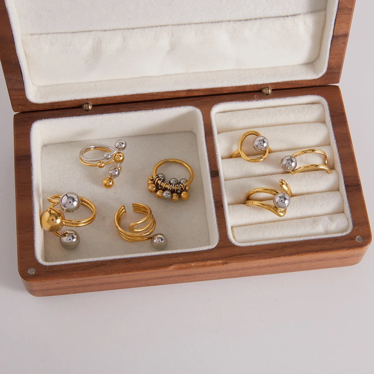 Mixed Statement Ring Stack — Stainless Steel · PS246